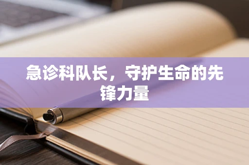 急诊科队长，守护生命的先锋力量