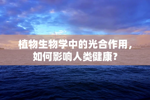植物生物学中的光合作用，如何影响人类健康？
