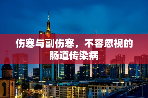 伤寒与副伤寒，不容忽视的肠道传染病