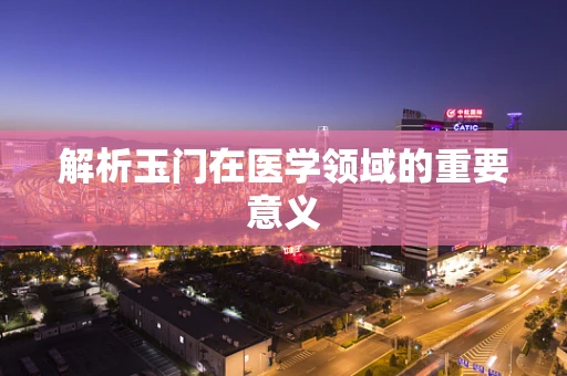 解析玉门在医学领域的重要意义