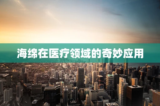 海绵在医疗领域的奇妙应用