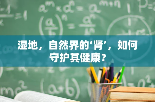 湿地，自然界的‘肾’，如何守护其健康？