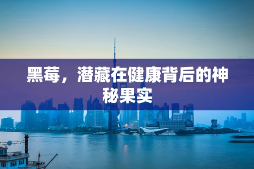 黑莓，潜藏在健康背后的神秘果实