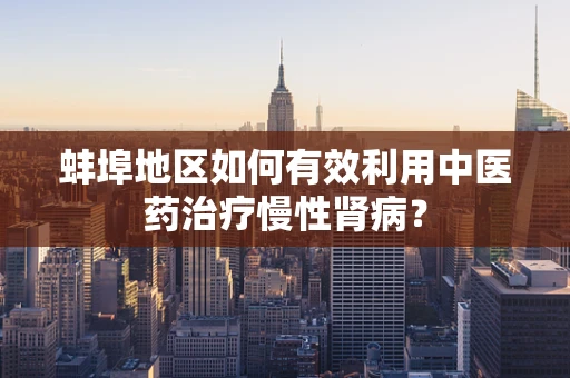 蚌埠地区如何有效利用中医药治疗慢性肾病？