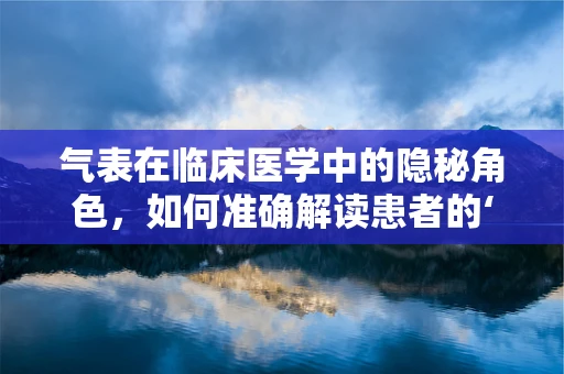 气表在临床医学中的隐秘角色，如何准确解读患者的‘呼吸之音’？