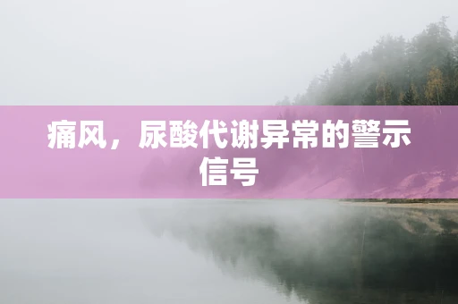 痛风，尿酸代谢异常的警示信号