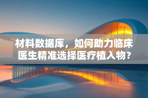 材料数据库，如何助力临床医生精准选择医疗植入物？