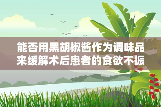 能否用黑胡椒酱作为调味品来缓解术后患者的食欲不振？