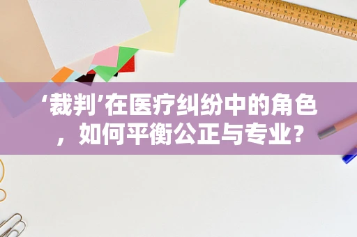 ‘裁判’在医疗纠纷中的角色，如何平衡公正与专业？