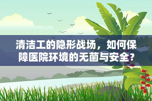 清洁工的隐形战场，如何保障医院环境的无菌与安全？