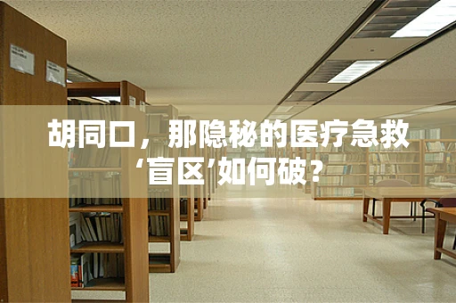 胡同口，那隐秘的医疗急救‘盲区’如何破？