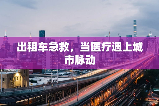 出租车急救，当医疗遇上城市脉动