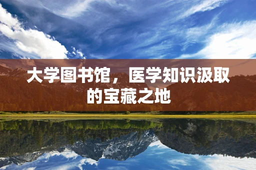 大学图书馆，医学知识汲取的宝藏之地